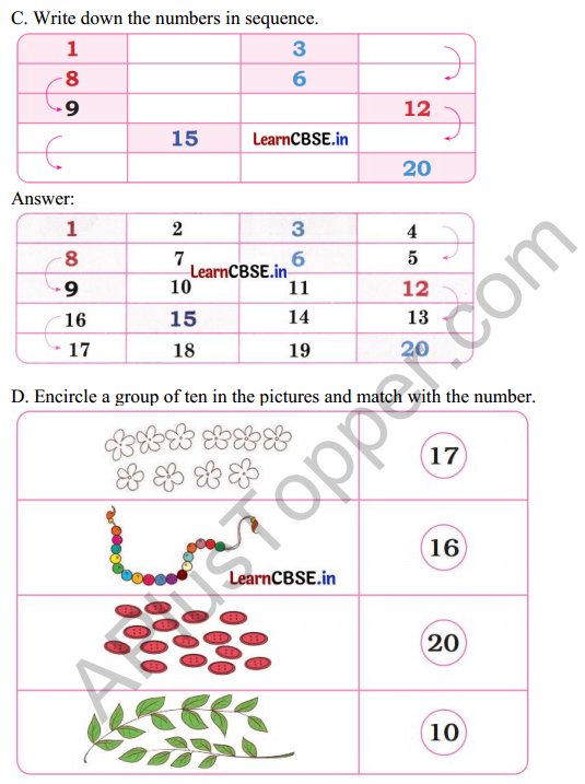 Joyful Mathematics Class 1 Solutions Chapter 4 Making 10 (Numbers 10 to 20) 13