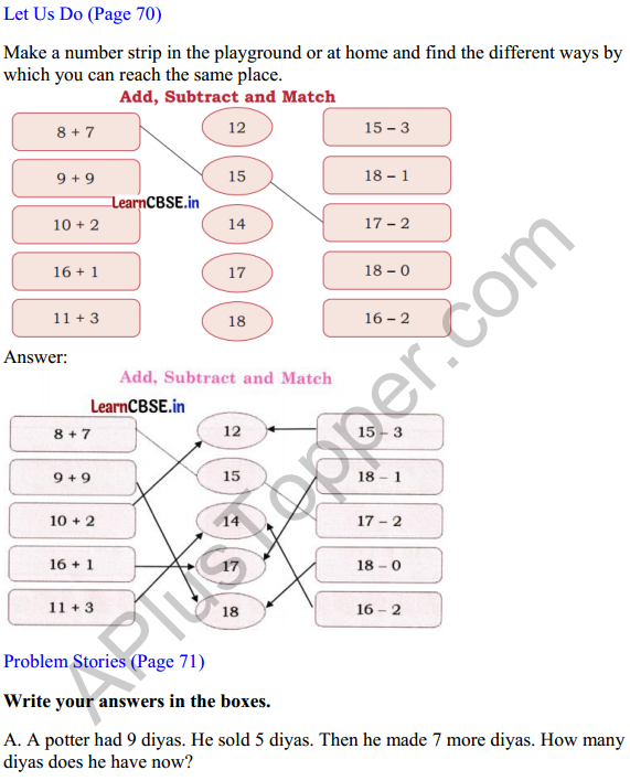 Joyful Mathematics Class 1 Solutions Chapter 6 Vegetable Farm (Addition and Subtraction up to 20) 7