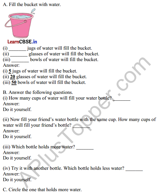 Joyful Mathematics Class 1 Solutions Chapter 7 Lina’s Family (Measurement) 10