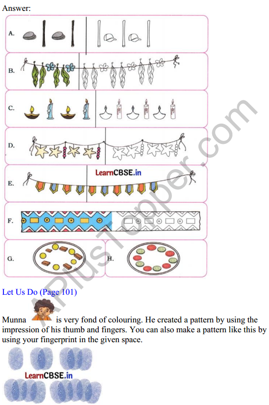 Joyful Mathematics Class 1 Solutions Chapter 9 Utsav (Patterns) 2