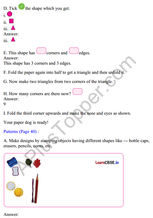 Joyful Mathematics Class 2 Solutions Chapter 4 Shadow Story (Togalu) (2D Shapes) 8