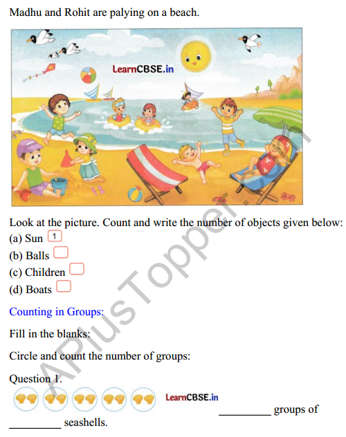 Joyful Mathematics Class 2 Worksheet Chapter 1 A Day at the Beach (Counting in Groups)1