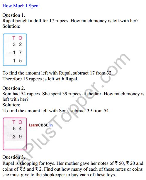 Joyful Mathematics Class 2 Worksheet Chapter 10 Fun at the Fair (Money) 1