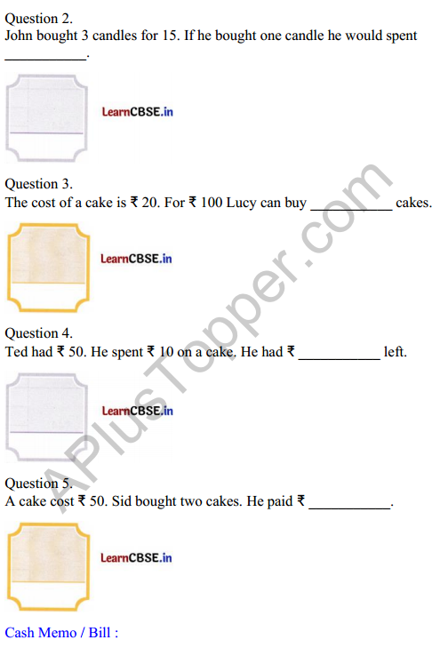 Joyful Mathematics Class 2 Worksheet Chapter 10 Fun at the Fair (Money) 6