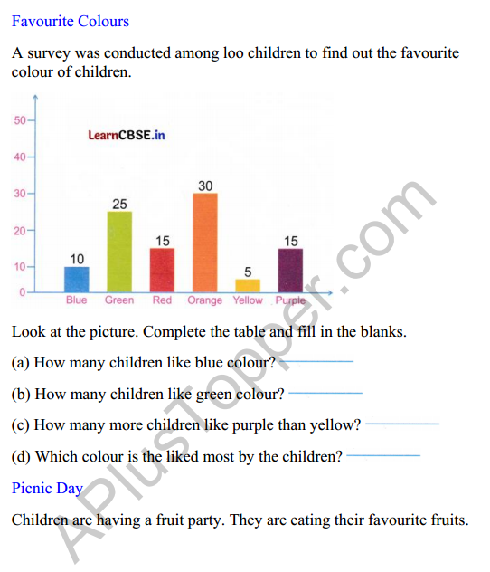 Joyful Mathematics Class 2 Worksheet Chapter 11 Data Handling 1