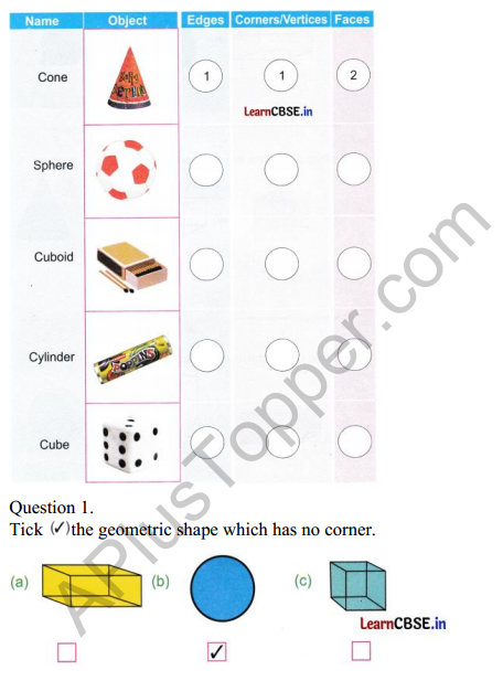 Joyful Mathematics Class 2 Worksheet Chapter 2 Shapes Around Us (3D Shapes) 4