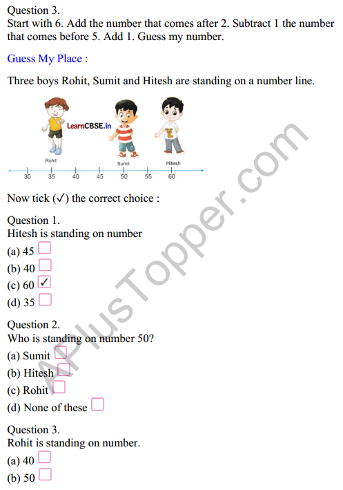 Joyful Mathematics Class 2 Worksheet Chapter 3 Fun with Numbers (Numbers 1 to 100) 2