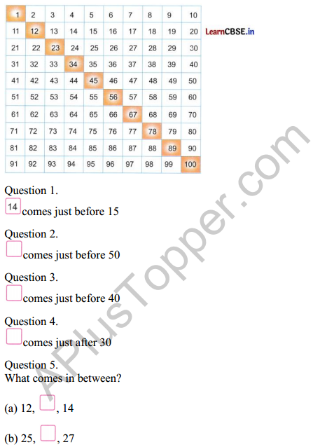 Joyful Mathematics Class 2 Worksheet Chapter 3 Fun with Numbers (Numbers 1 to 100) 5