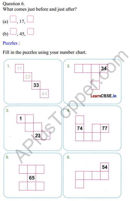 Joyful Mathematics Class 2 Worksheet Chapter 3 Fun with Numbers (Numbers 1 to 100) 6