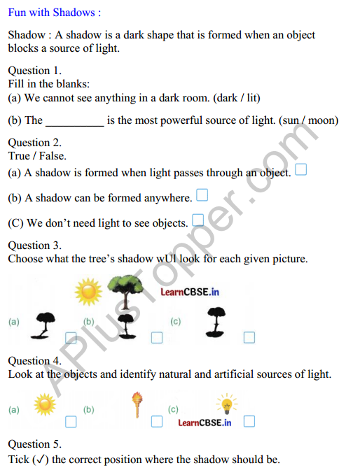 Joyful Mathematics Class 2 Worksheet Chapter 4 Shadow Story (Togalu) (2D Shapes) 1