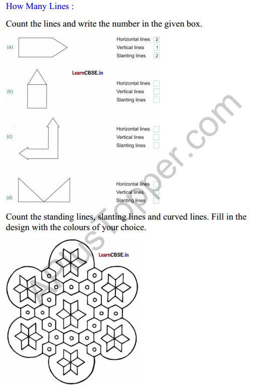 Joyful Mathematics Class 2 Worksheet Chapter 5 Playing with Lines (Orientations of a Line) 1