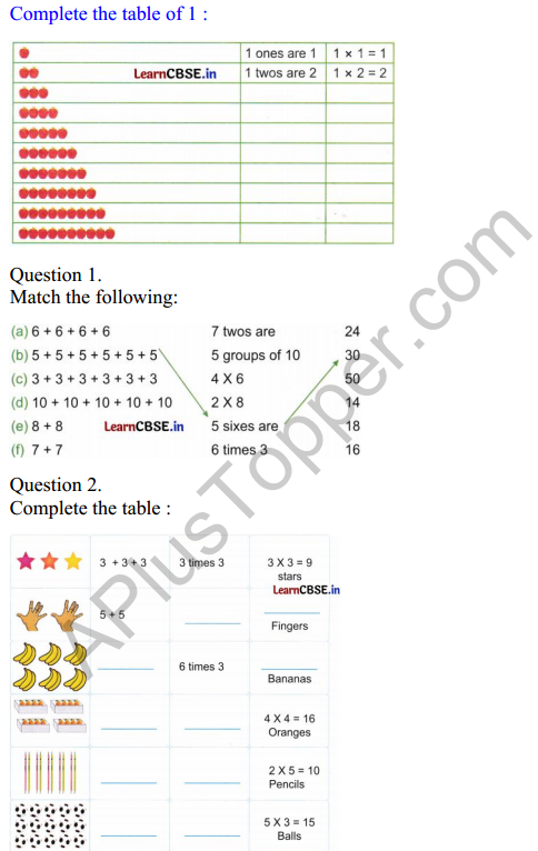 Joyful Mathematics Class 2 Worksheet Chapter 8 Grouping and Sharing (Multiplication and Division) 1