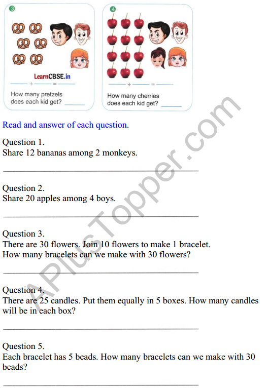 Joyful Mathematics Class 2 Worksheet Chapter 8 Grouping and Sharing (Multiplication and Division) 9