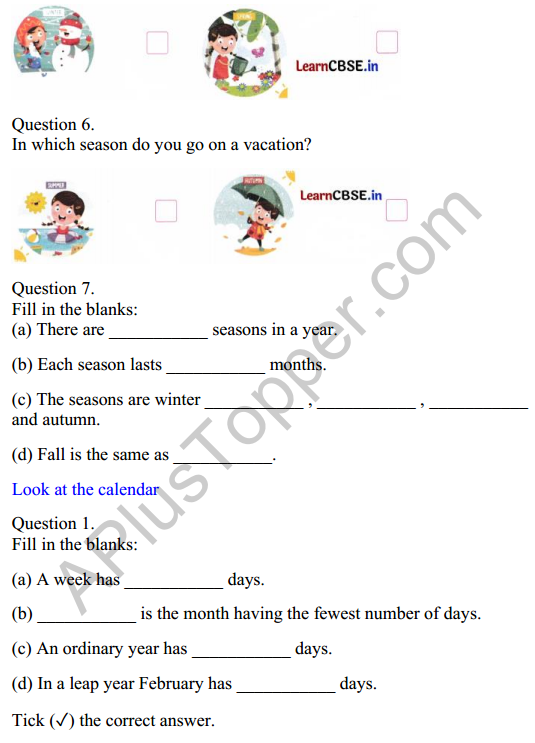 Joyful Mathematics Class 2 Worksheet Chapter 9 Which Season is it (Measurement of Time) 3