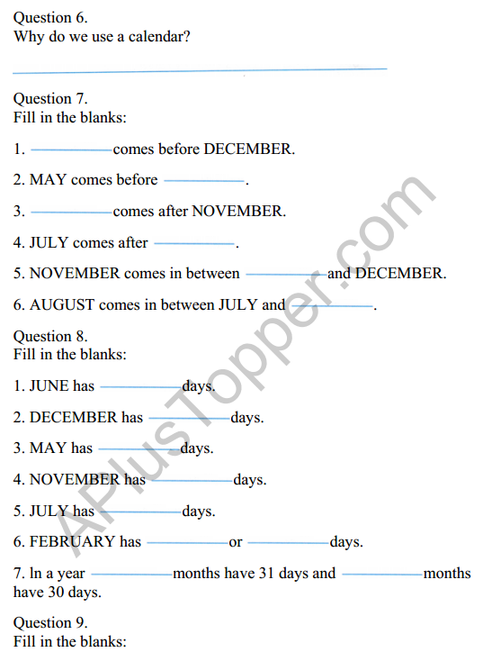 Joyful Mathematics Class 2 Worksheet Chapter 9 Which Season is it (Measurement of Time) 5