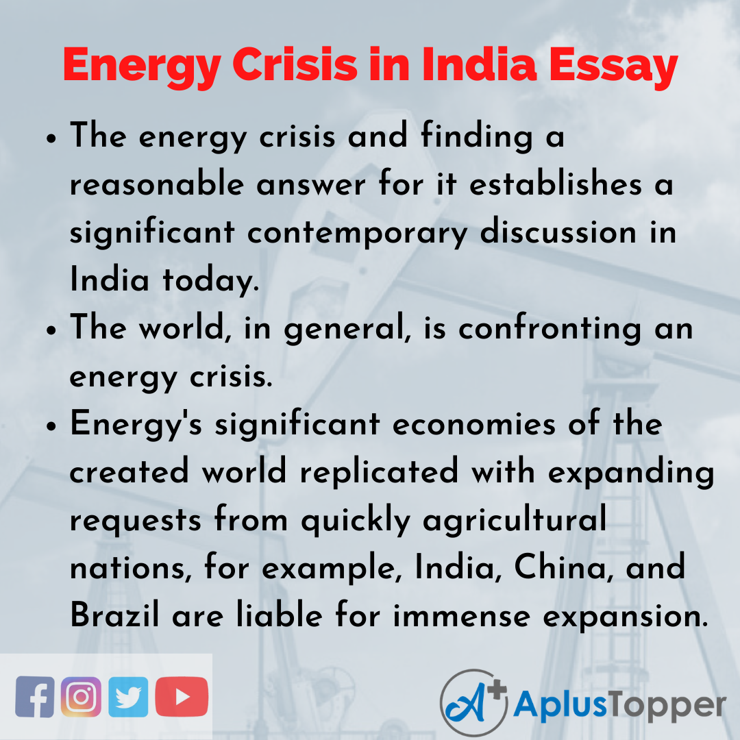 Long Essay on Energy Crisis in India