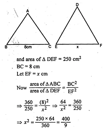 ML Aggarwal Class 10 Solutions for ICSE Maths Chapter 14 Similarity Chapter Test Q8.1