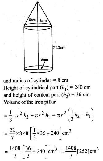 ML Aggarwal Class 10 Solutions for ICSE Maths Chapter 18 Mensuration Chapter Test Q13.1