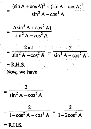 ML Aggarwal Class 10 Solutions for ICSE Maths Chapter 19 Trigonometric Identities Chapter Test Q10.1