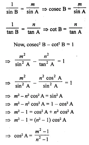 ML Aggarwal Class 10 Solutions for ICSE Maths Chapter 19 Trigonometric Identities Chapter Test Q14.1