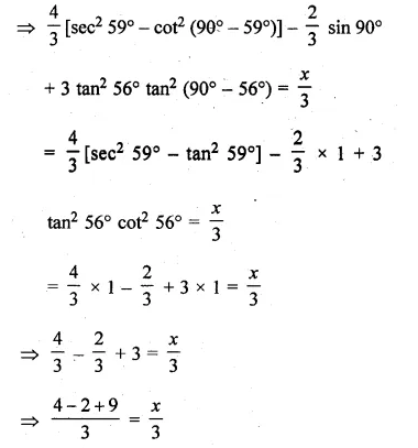 ML Aggarwal Class 10 Solutions for ICSE Maths Chapter 19 Trigonometric Identities Chapter Test Q3.1