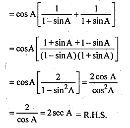 ML Aggarwal Class 10 Solutions for ICSE Maths Chapter 19 Trigonometric Identities Chapter Test Q4.1