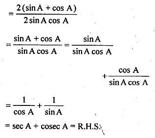 ML Aggarwal Class 10 Solutions for ICSE Maths Chapter 19 Trigonometric Identities Chapter Test Q7.3