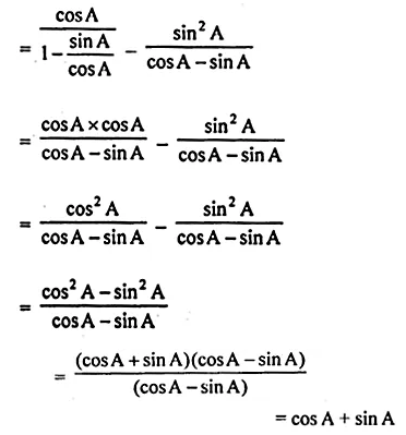 ML Aggarwal Class 10 Solutions for ICSE Maths Chapter 19 Trigonometric Identities Chapter Test Q9.1