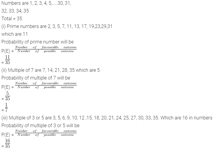 ML Aggarwal Class 10 Solutions for ICSE Maths Chapter 24 Probability Chapter Test Q9.1