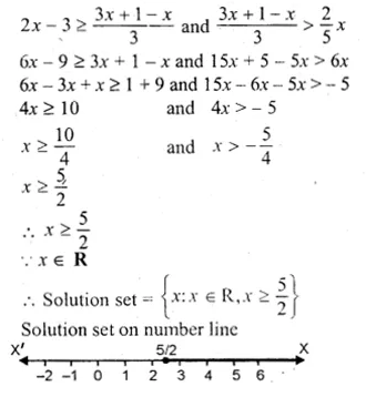 ML Aggarwal Class 10 Solutions for ICSE Maths Chapter 5 Linear Inequations Chapter Test Q7.1