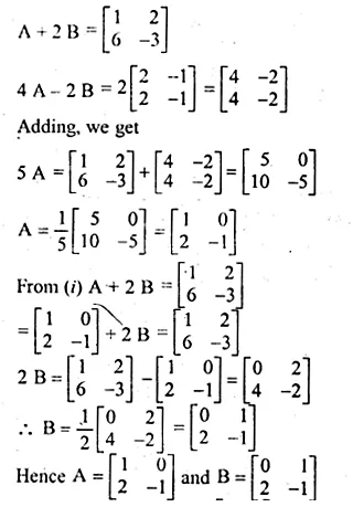 ML Aggarwal Class 10 Solutions for ICSE Maths Chapter 9 Matrices Chapter Test Q4.1