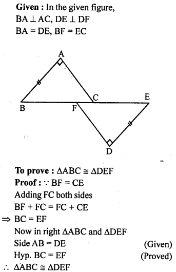 ML Aggarwal Class 9 Solutions for ICSE Maths Chapter 10 Triangles 10.2 Q11.1