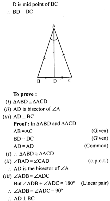 ML Aggarwal Class 9 Solutions for ICSE Maths Chapter 10 Triangles Q10.2