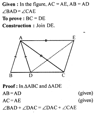 ML Aggarwal Class 9 Solutions for ICSE Maths Chapter 10 Triangles Q8.2