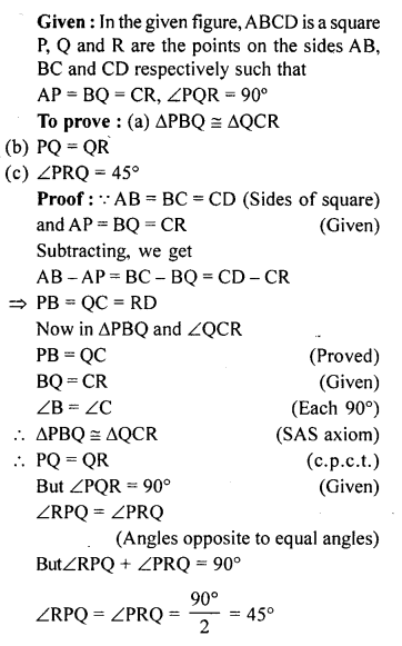 ML Aggarwal Class 9 Solutions for ICSE Maths Chapter 10 Triangles ch Q2.2