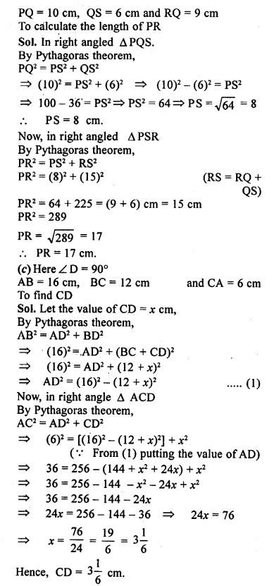 ML Aggarwal Class 9 Solutions for ICSE Maths Chapter 12 Pythagoras Theorem Q15.3