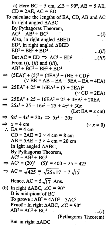 ML Aggarwal Class 9 Solutions for ICSE Maths Chapter 12 Pythagoras Theorem Q16.2