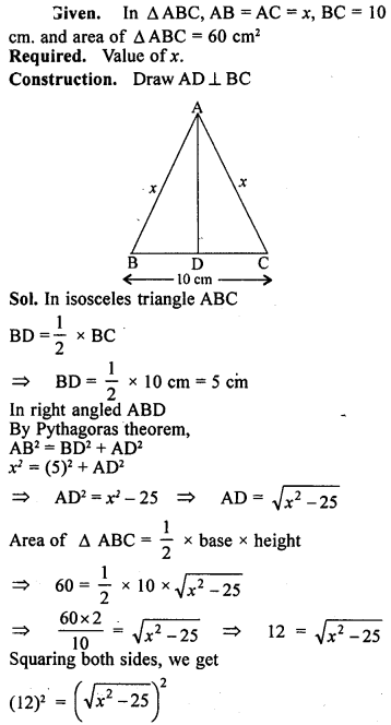 ML Aggarwal Class 9 Solutions for ICSE Maths Chapter 12 Pythagoras Theorem Q17.1