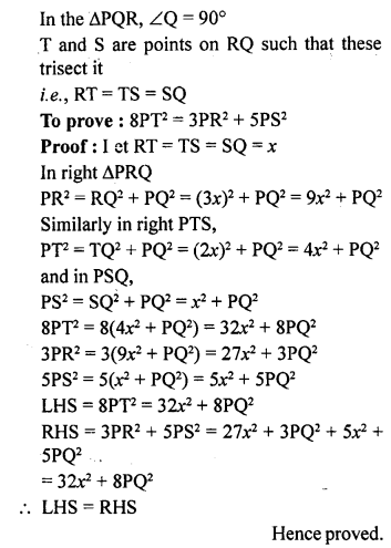 ML Aggarwal Class 9 Solutions for ICSE Maths Chapter 12 Pythagoras Theorem ch Q4.2