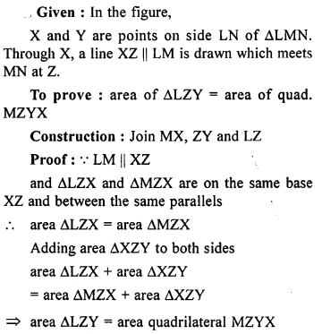 ML Aggarwal Class 9 Solutions for ICSE Maths Chapter 14 Theorems on Area 3.2