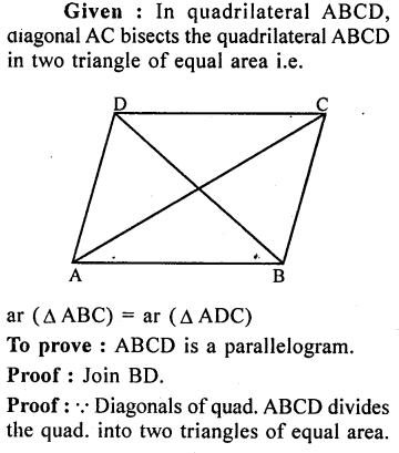 ML Aggarwal Class 9 Solutions for ICSE Maths Chapter 14 Theorems on Area 5.1