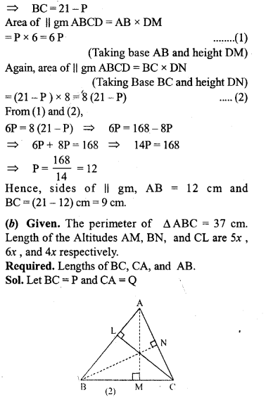 ML Aggarwal Class 9 Solutions for ICSE Maths Chapter 14 Theorems on Area Q15.3