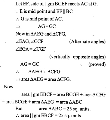 ML Aggarwal Class 9 Solutions for ICSE Maths Chapter 14 Theorems on Area Q16.2