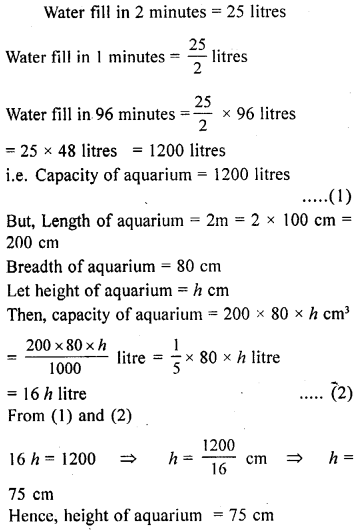 ML Aggarwal Class 9 Solutions for ICSE Maths Chapter 16 Mensuration 18.1