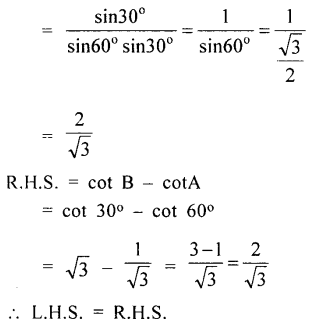 ML Aggarwal Class 9 Solutions for ICSE Maths Chapter 18 Trigonometric Ratios and Standard Angles Chapter Test img-11