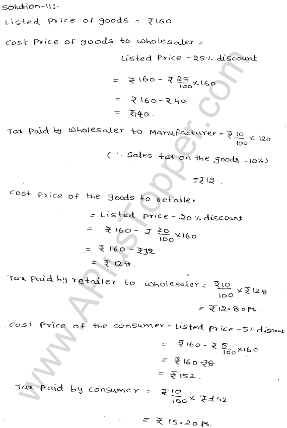 ML-Aggarwal ICSE Solutions for Class 10 Maths Ch 25 Value Added Tax Q1.11