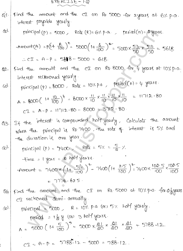 ML Aggarwal ICSE Solutions for Class 10 Maths Chapter 1 Compound Interest Q1.10