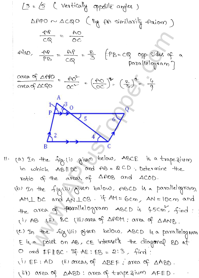 ML Aggarwal ICSE Solutions for Class 10 Maths Chapter 14 Similarity Q1.10