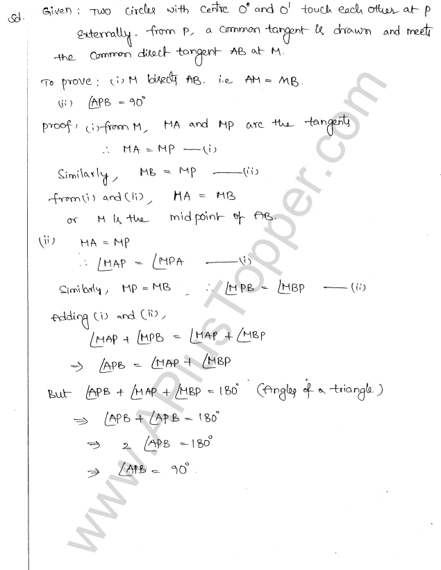 ML Aggarwal ICSE Solutions for Class 10 Maths Chapter 16 Circles Q1.113