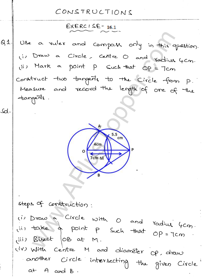 ML Aggarwal ICSE Solutions for Class 10 Maths Chapter 17 Constructions Q1.1